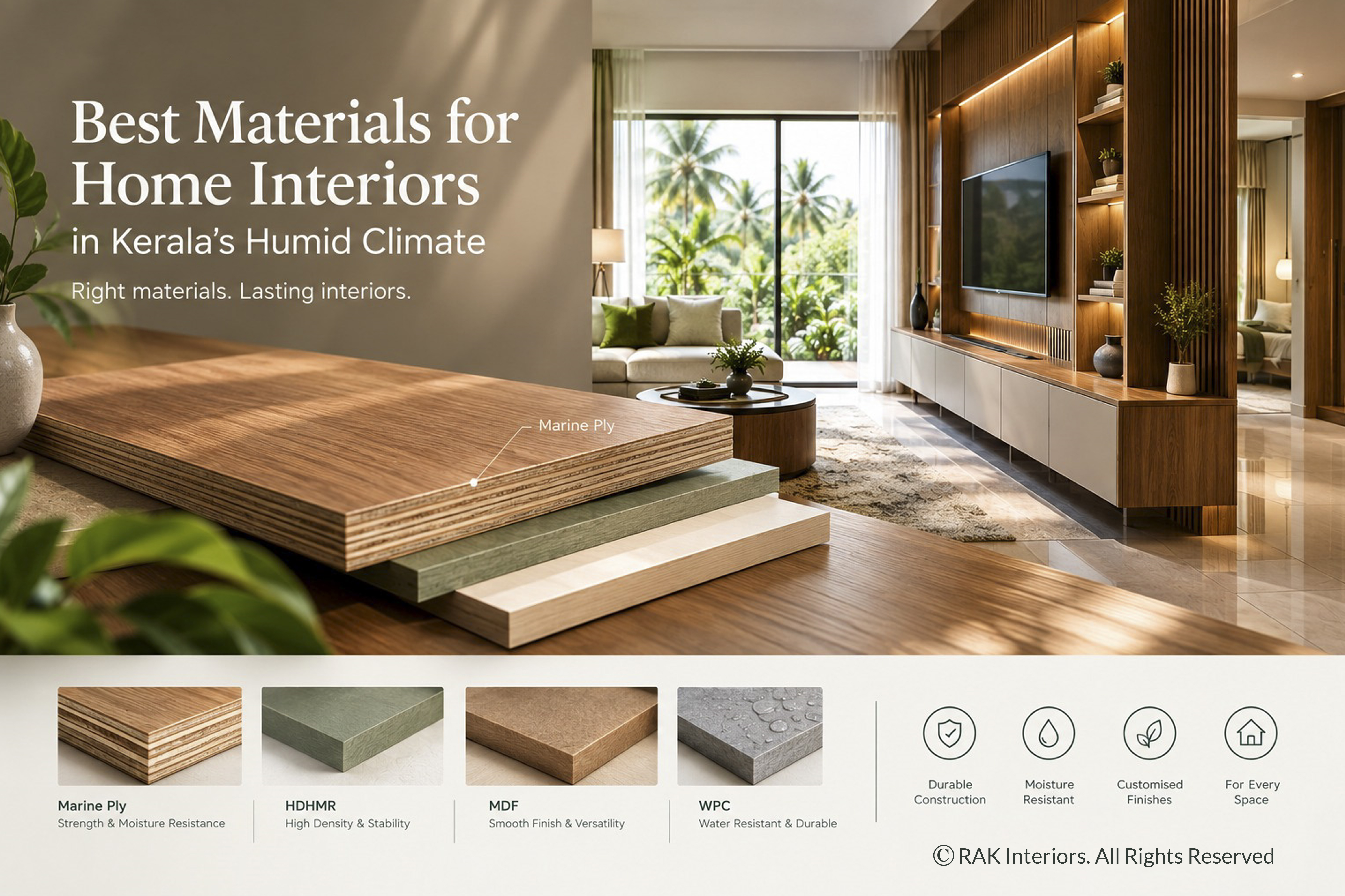 Best Materials for Home Interiors in Kerala’s Humid Climate